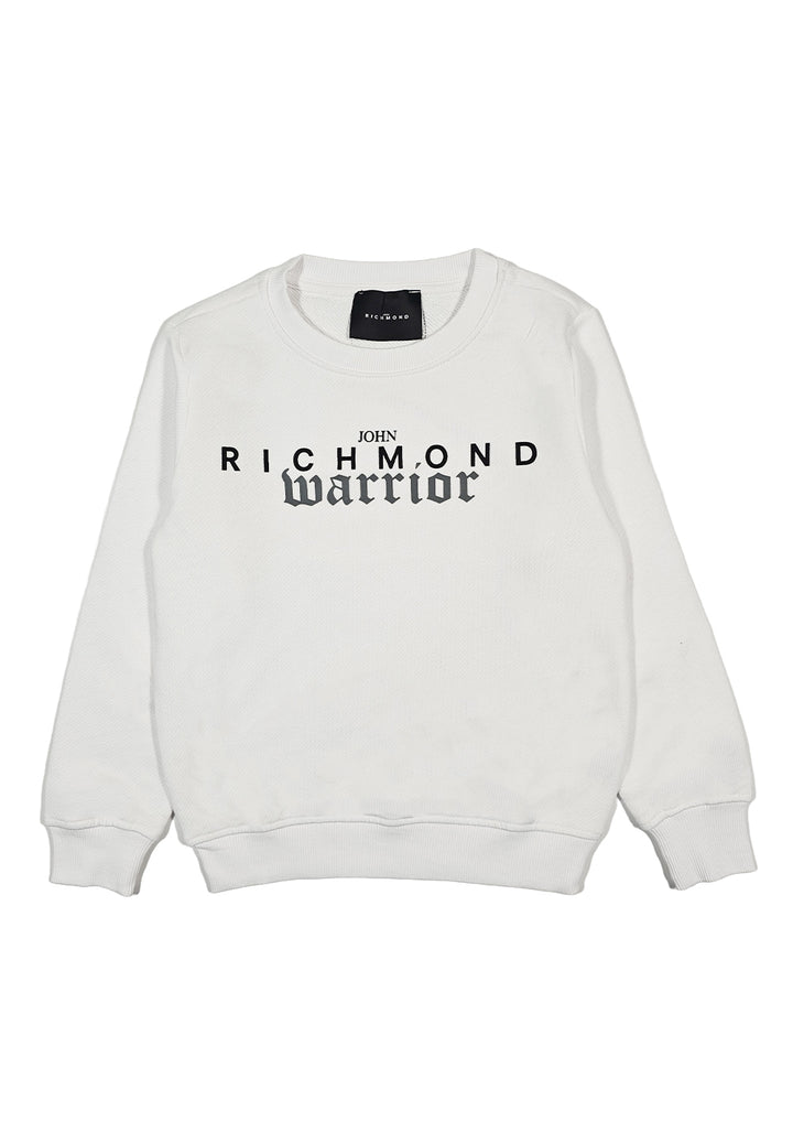 Sweat-shirt blanc à col rond pour enfant