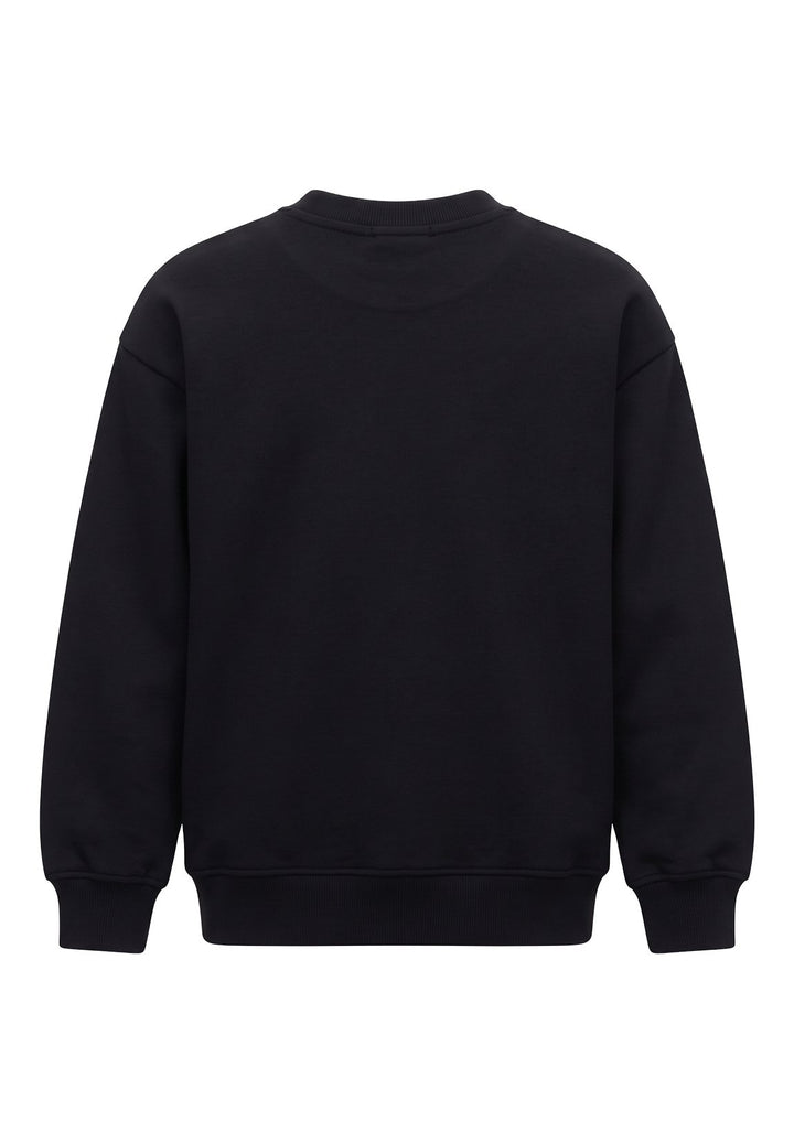 Felpa girocollo nera unisex