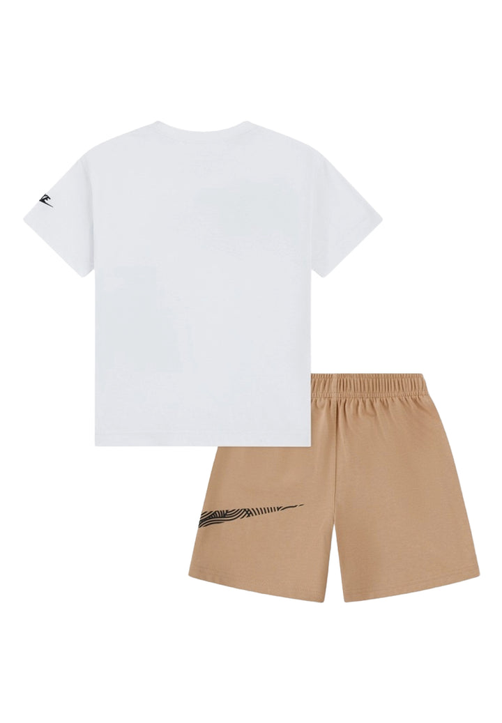 Completo bianco-beige per bambino