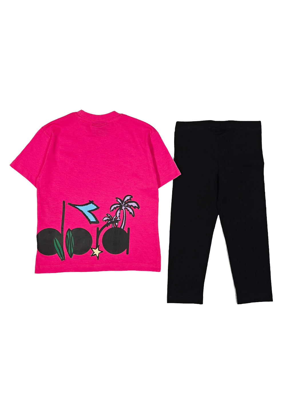 Fuchsia-schwarzes Outfit für Mädchen