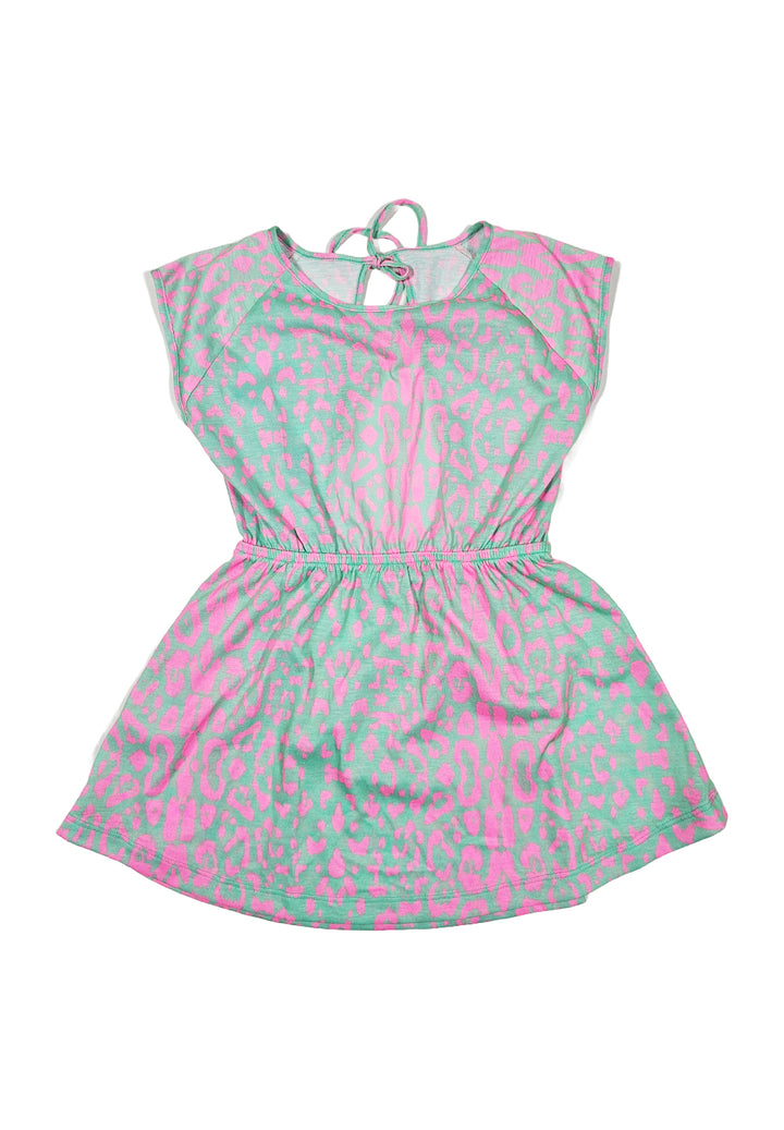 Vestito verde-fuxia per bambina