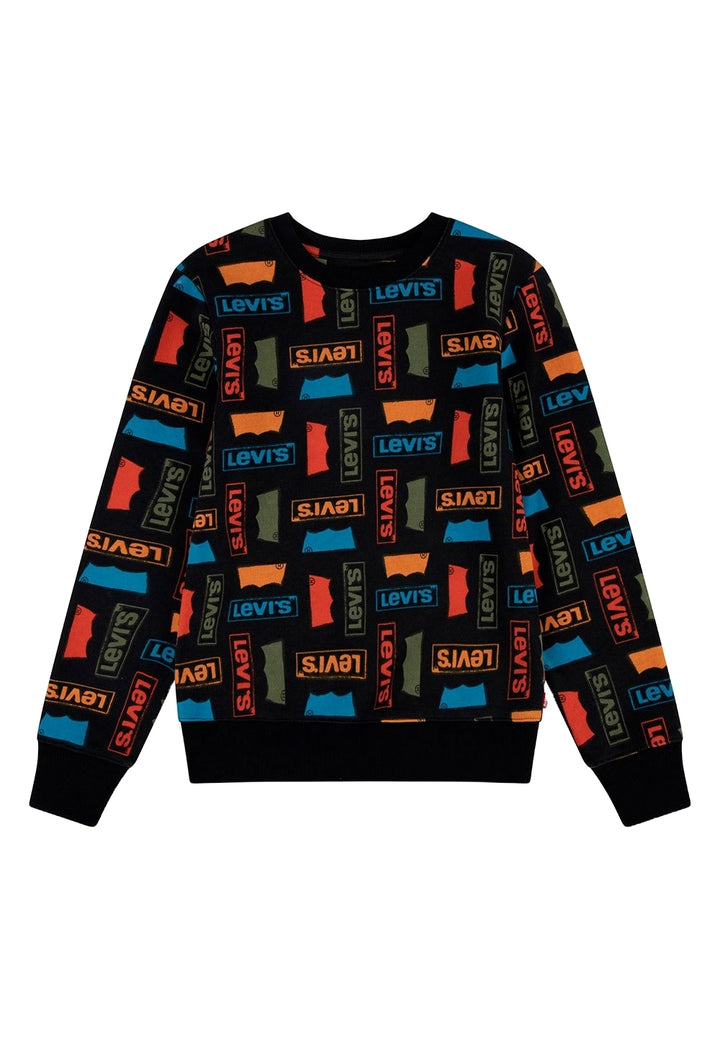 Black crewneck sweatshirt for boys