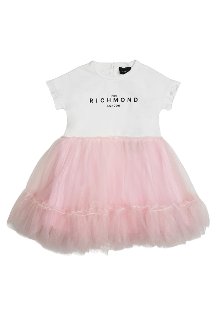 Robe blanche et rose pour bébé fille nouveau-né