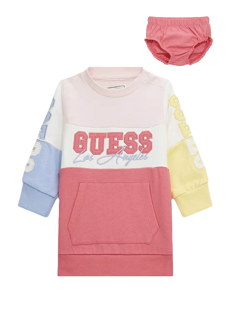 Set of sweatshirt dress + multicolor culottes for newborn