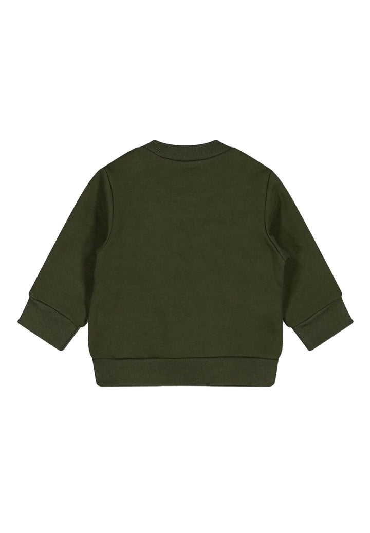 Felpa girocollo verde per neonato