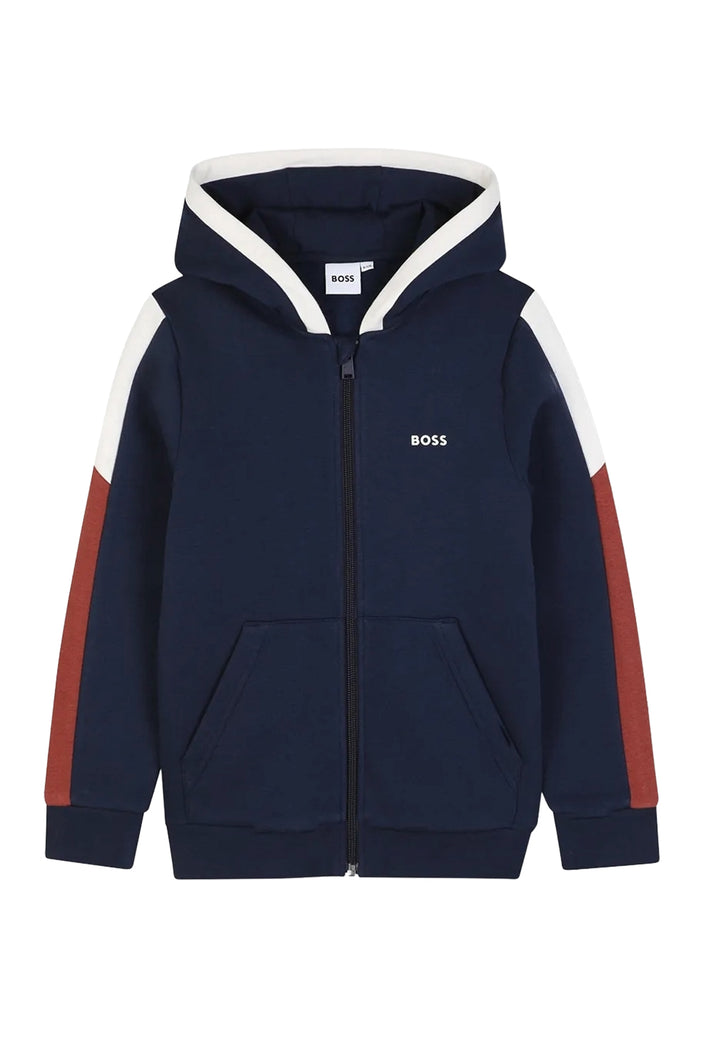 Felpa zip blu navy per bambino