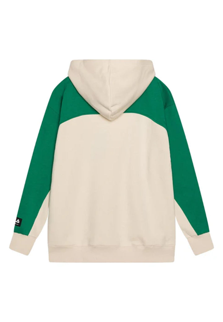 Cream-green hooded sweatshirt for boys