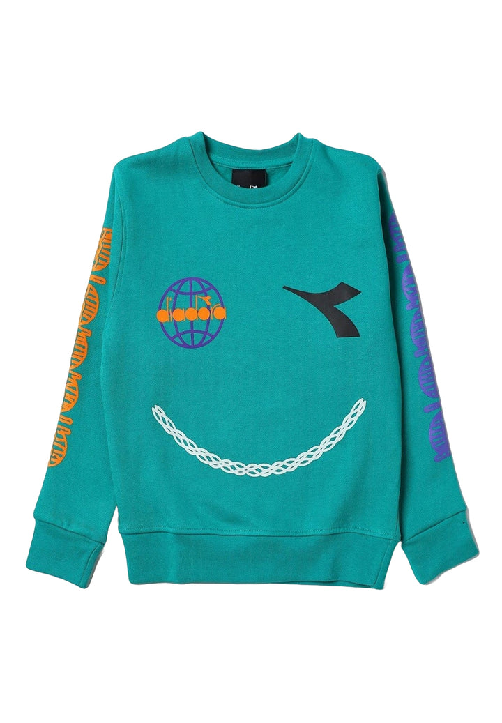 Green crewneck sweatshirt for boy