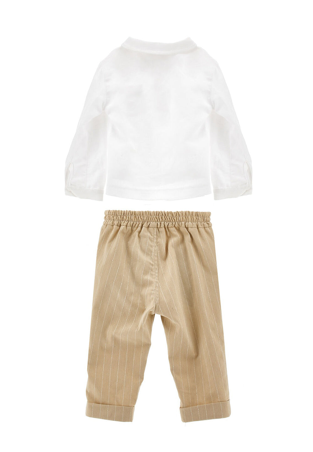 Weißes und beiges Outfit für neugeborenes Mädchen