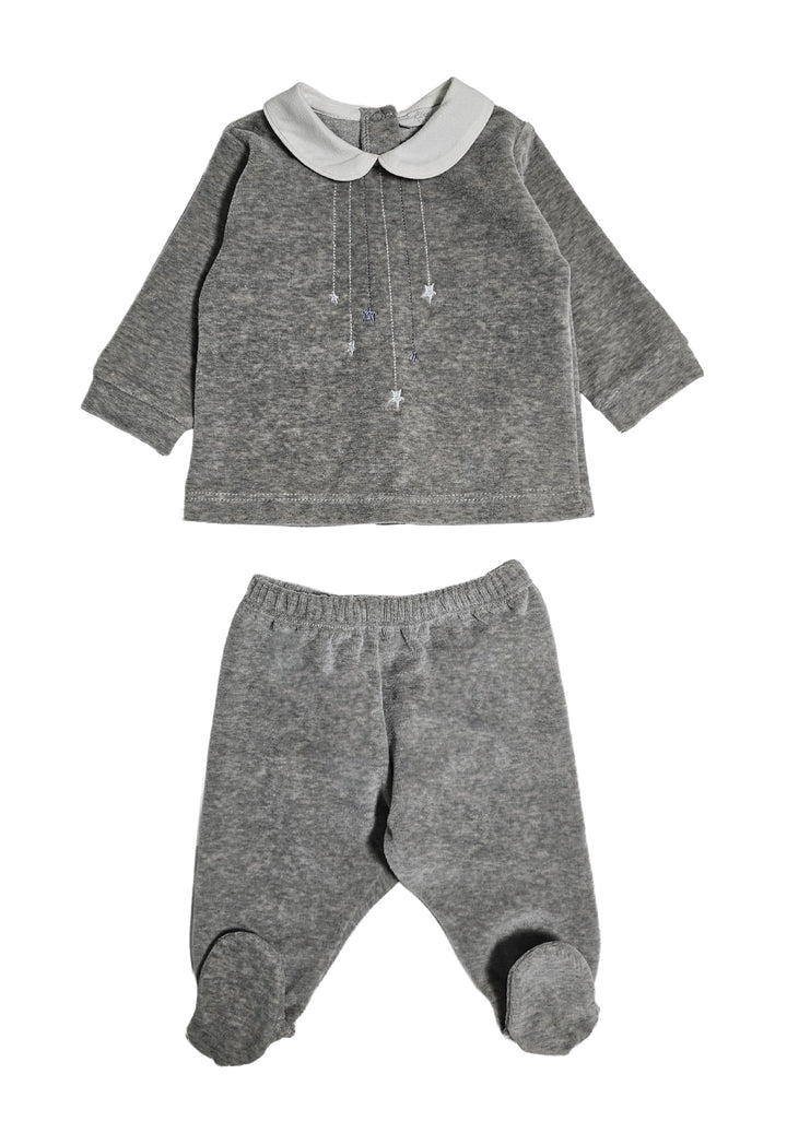 Completo ciniglia grigio per neonato