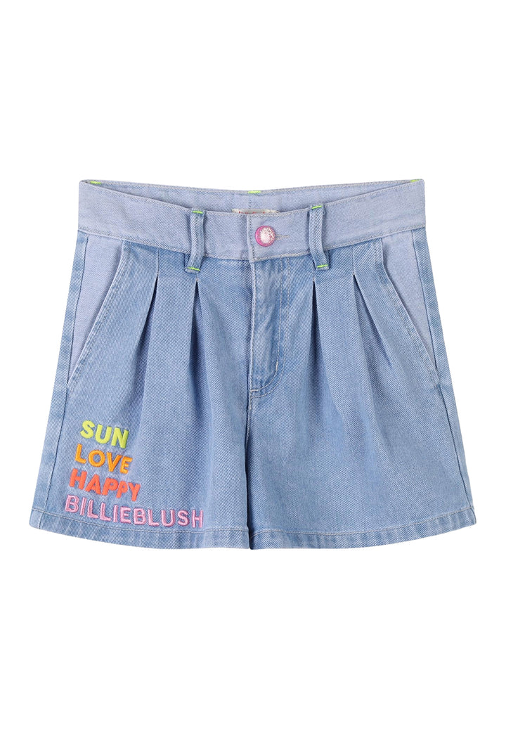 Short blu denim per bambina