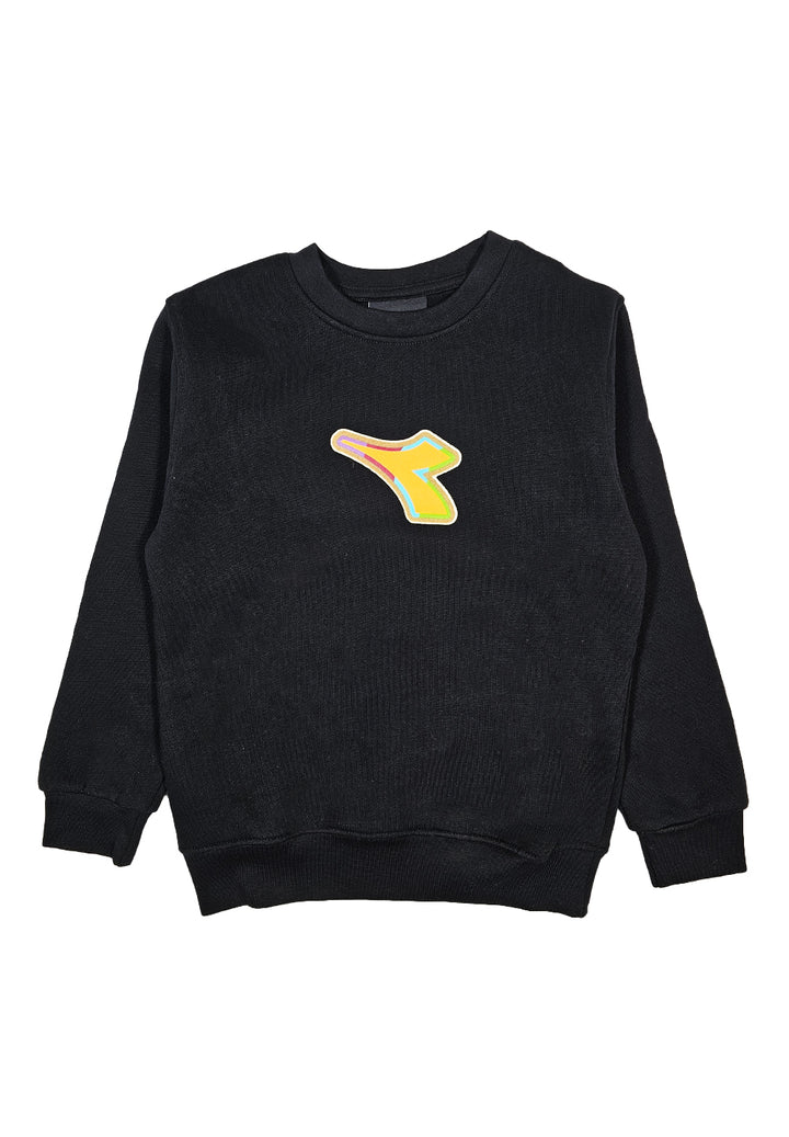 Black crewneck sweatshirt for boy