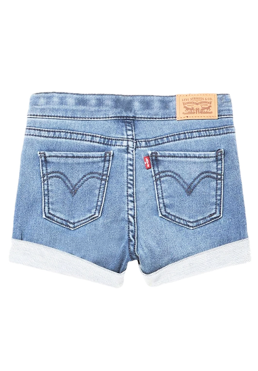 Short denim blu per neonata