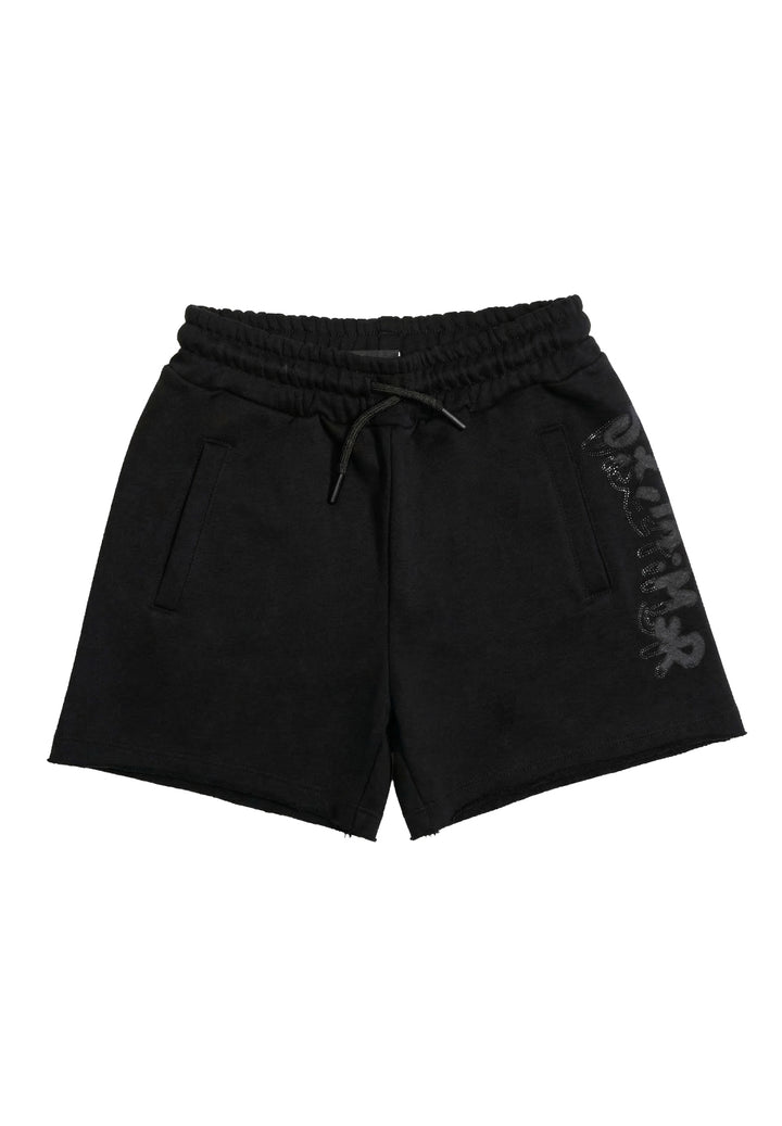 Short felpa nero per bambina