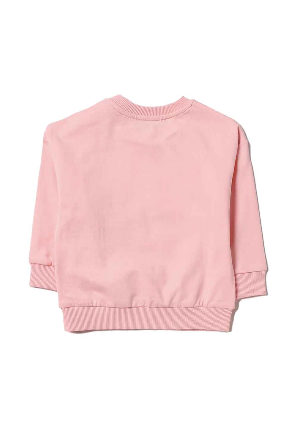 Pink crewneck sweatshirt for baby girls