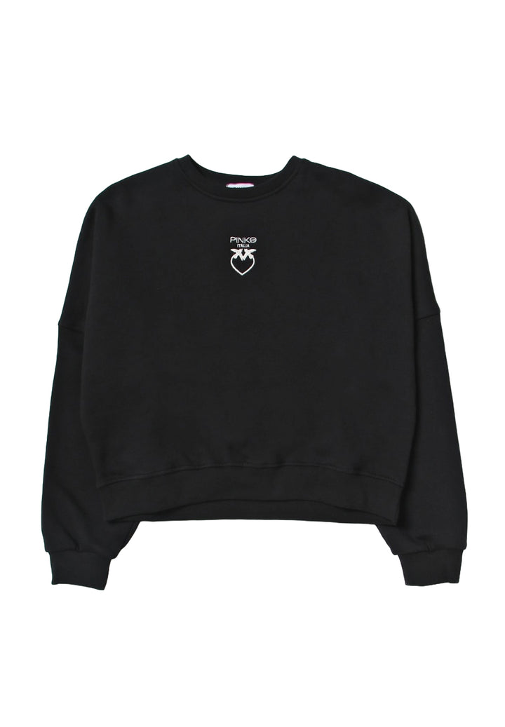 Black crewneck sweatshirt for girls