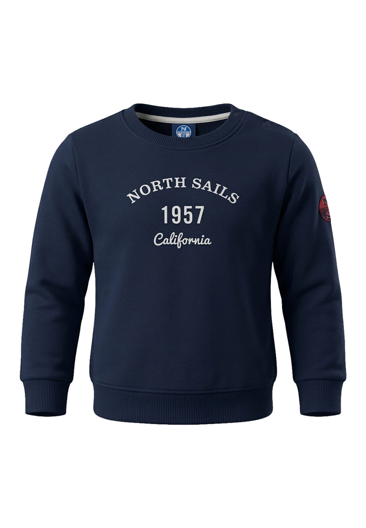 Felpa girocollo blu navy per neonato