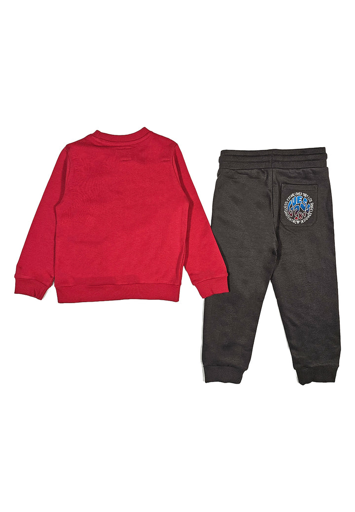 Rot-graues Sweatshirt-Set für Jungen