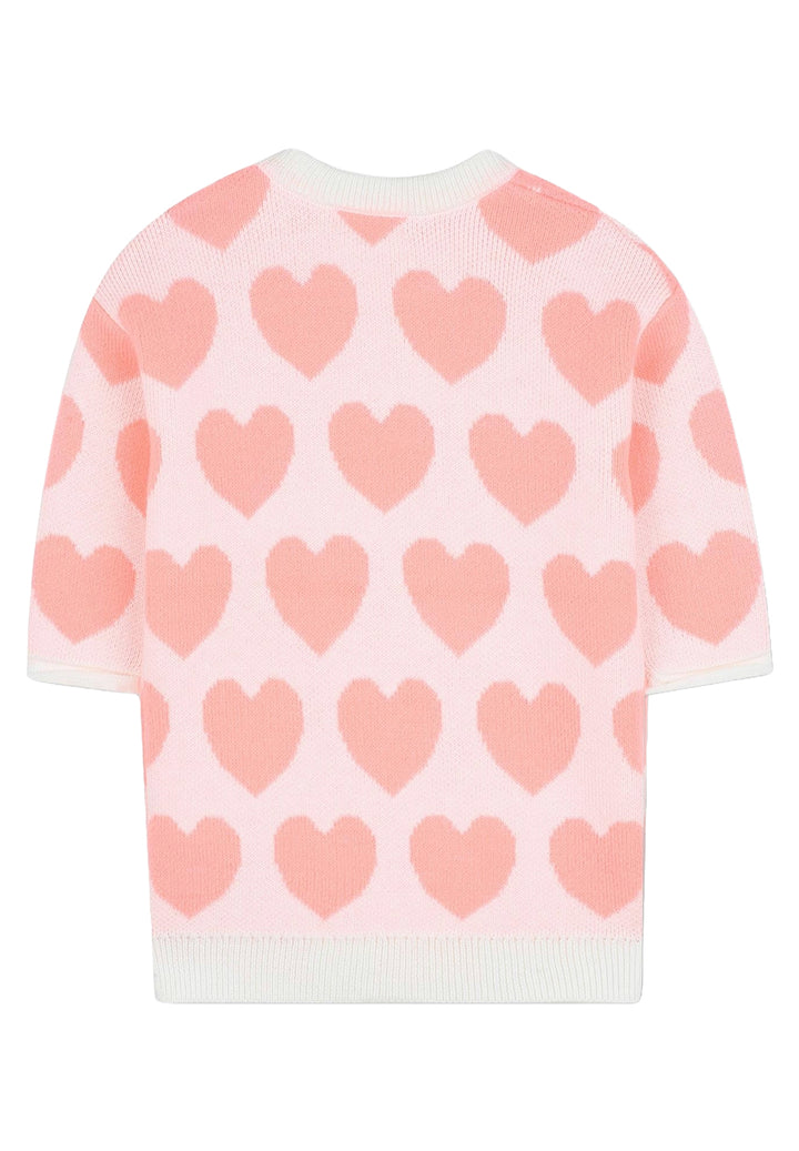 Vestito in maglia rosa per bambina
