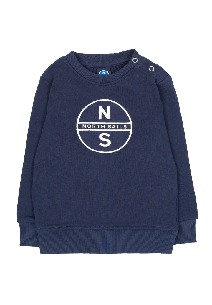 Felpa girocollo blu navy per neonato