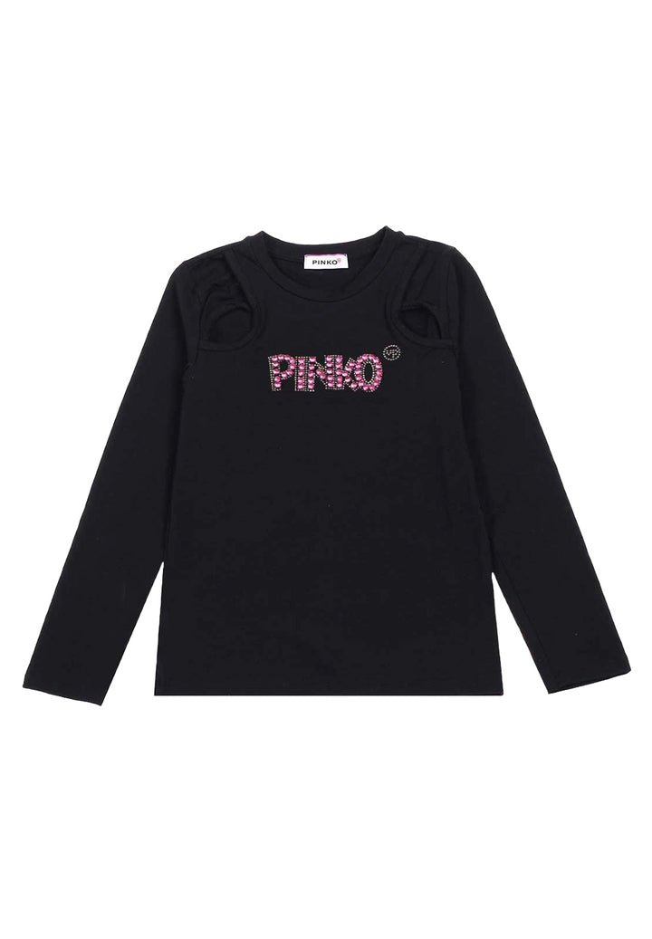 T-shirt nera per bambina