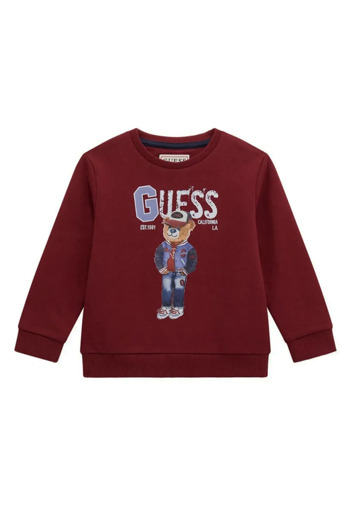 Felpa girocollo bordeaux per bambino