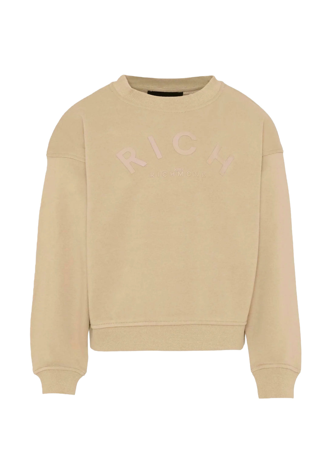 Felpa girocollo beige per bambino