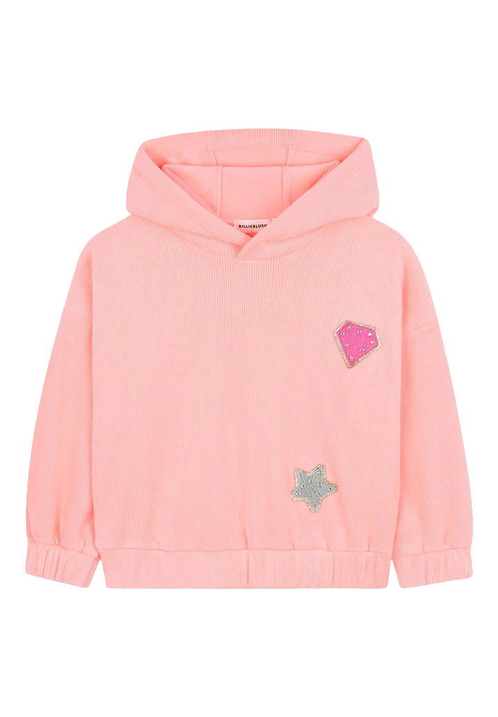 Felpa cappuccio rosa per bambina