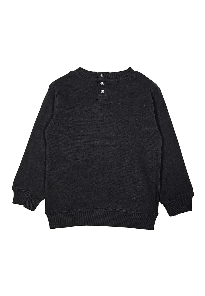 Black crew-neck sweatshirt for newborn