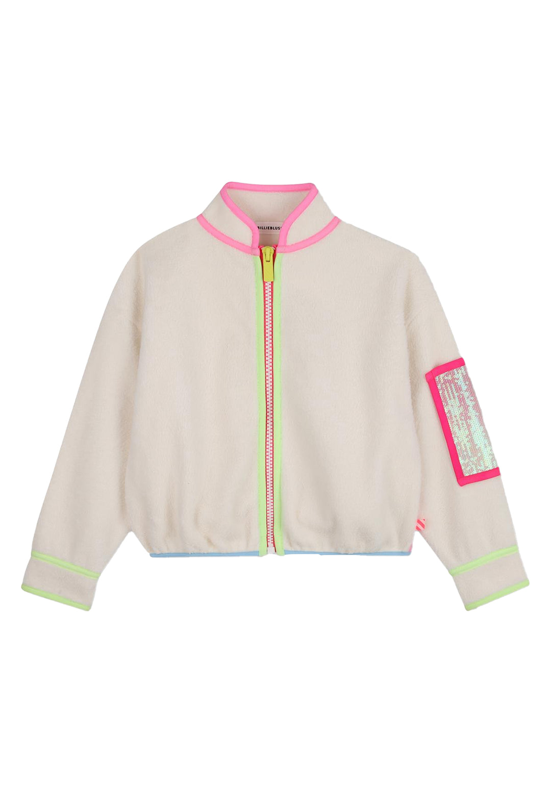 Felpa zip teddy crema per bambina
