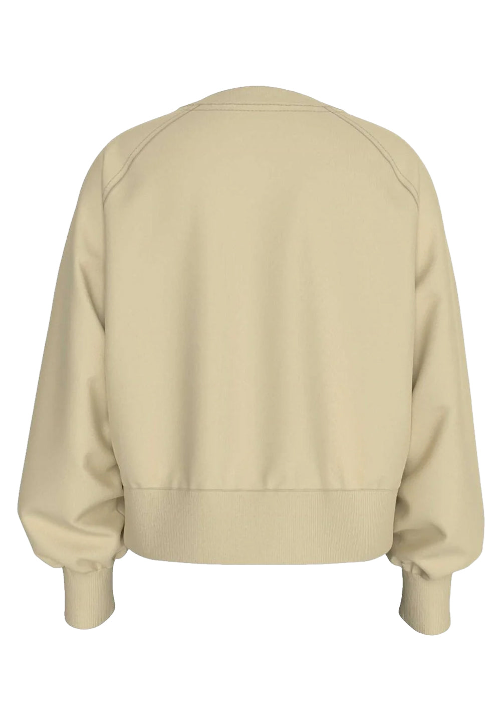 Felpa zip con cappuccio beige per bambina