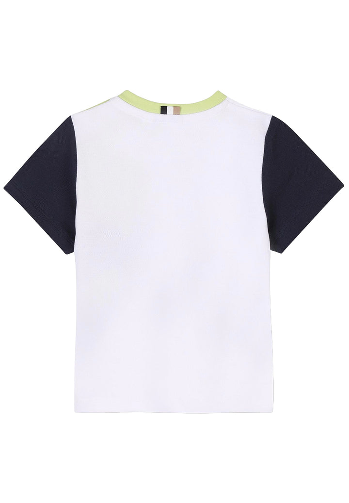 T-shirt bianco-verde per neonato