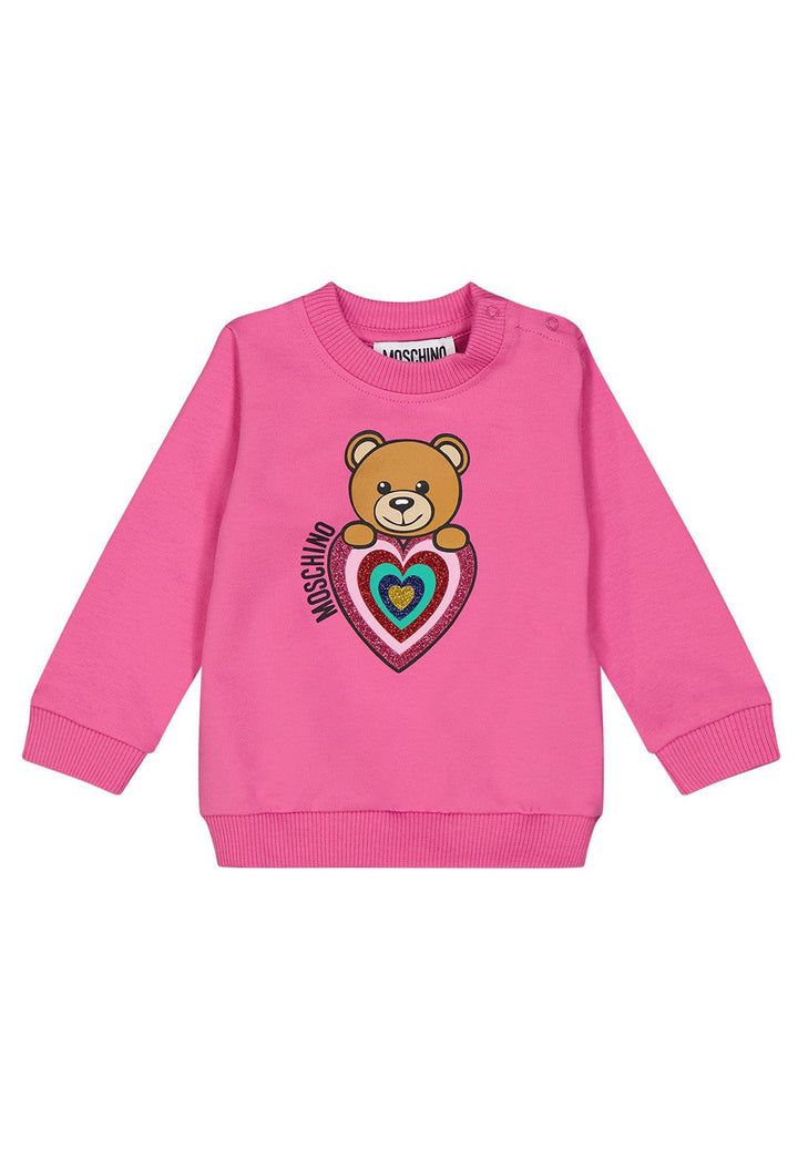 Fuchsiafarbenes Sweatshirt mit Rundhalsausschnitt für Babys