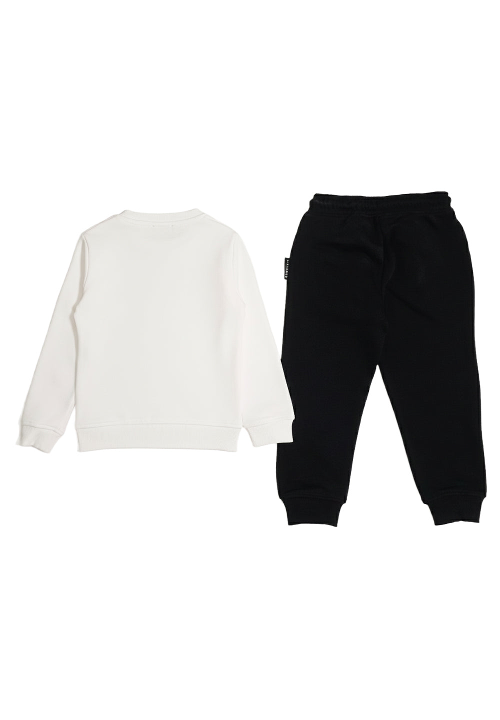 Completo felpa bianco-nero per neonato