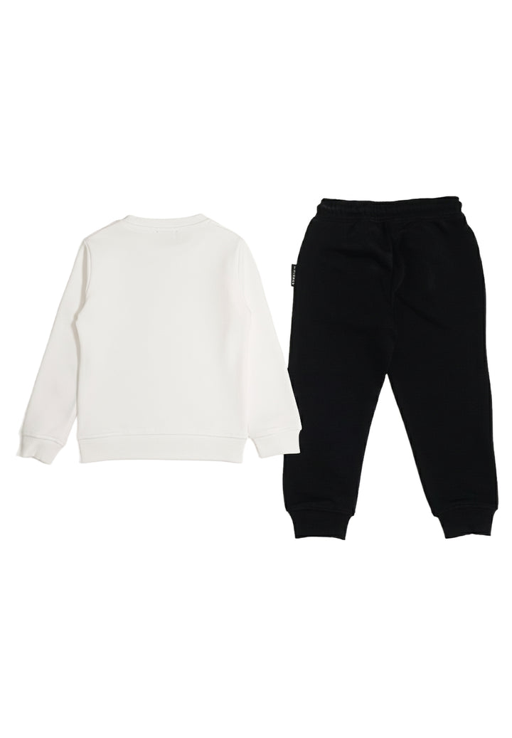 Completo felpa bianco-nero per neonato