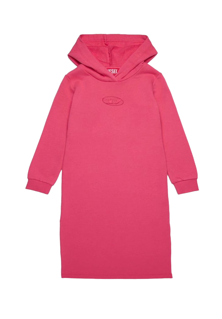 Vestito felpa fuxia per bambina