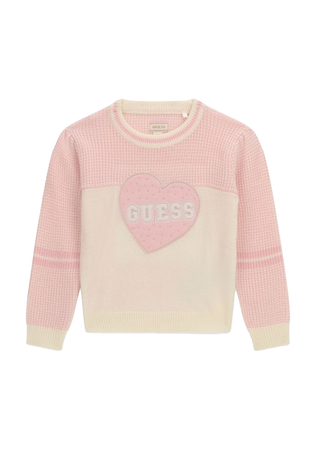 Maglia rosa-crema per bambina