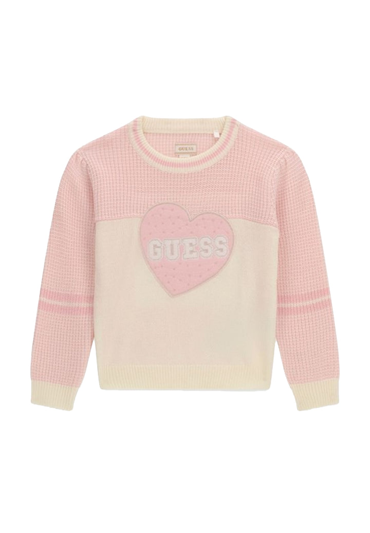 Maglia rosa-crema per bambina