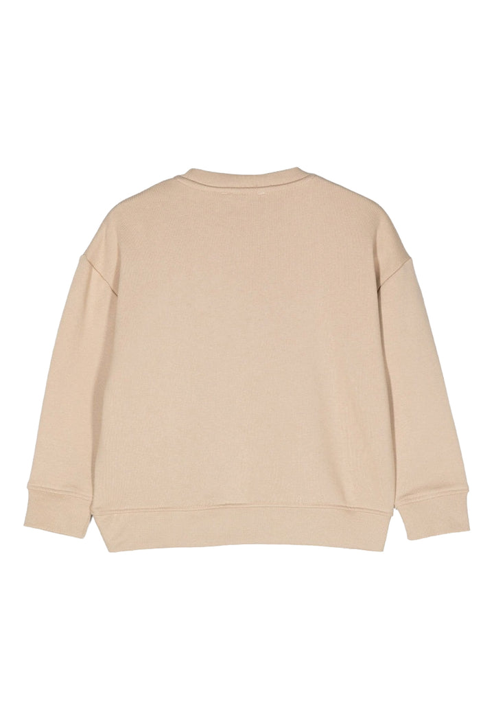 Felpa girocollo beige per bambino