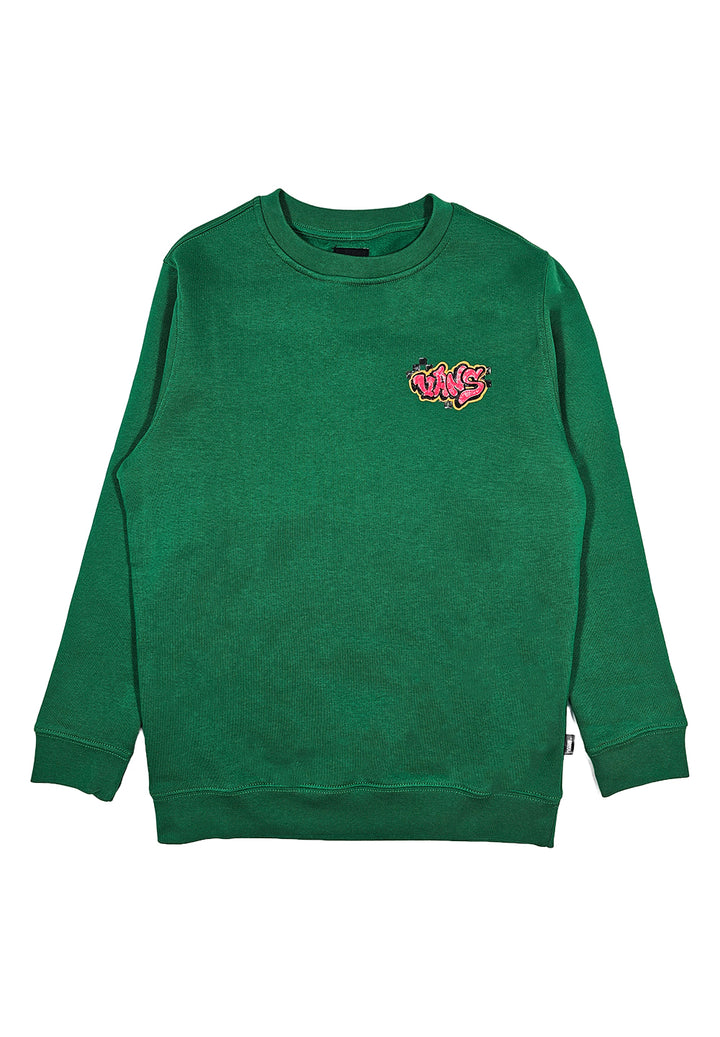 Green crewneck sweatshirt for boy