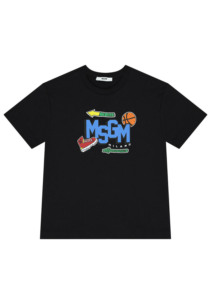 T-shirt nera per bambino