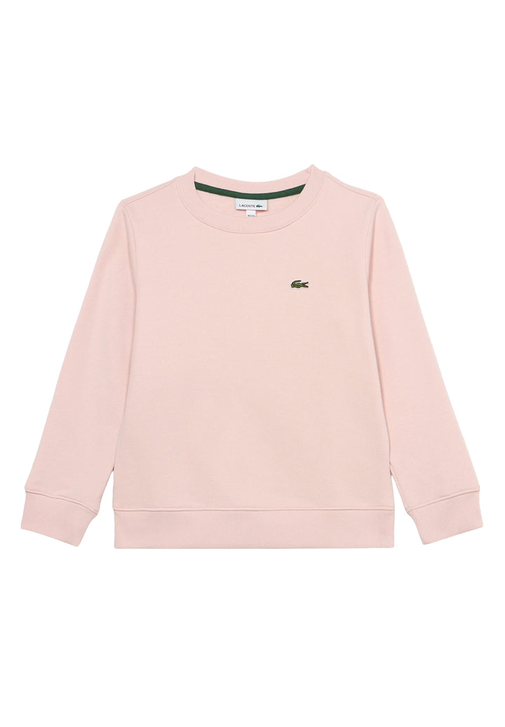 Felpa girocollo rosa per bambina