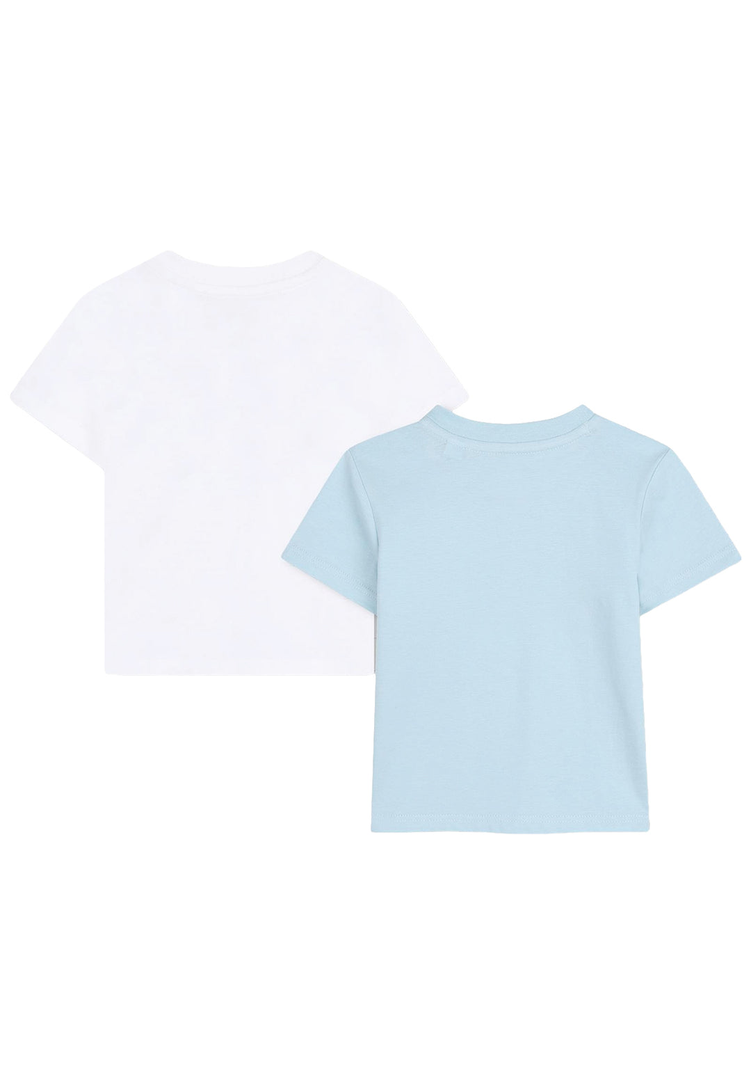 Set t-shirt bianco-celeste per neonato