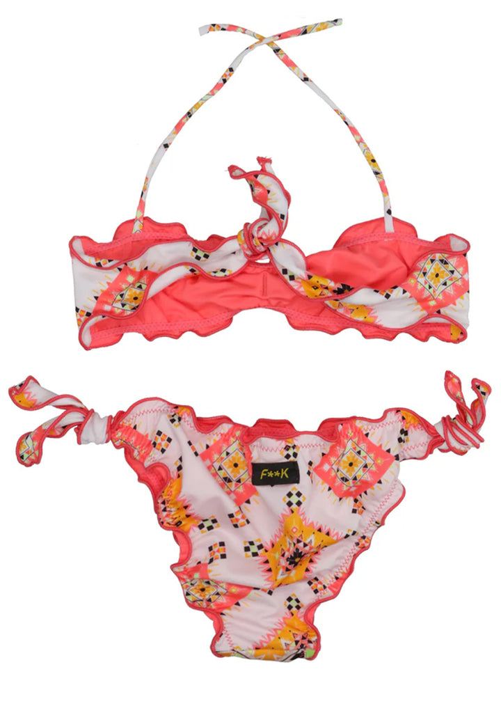 Costume bikini arancione fluo per bambina