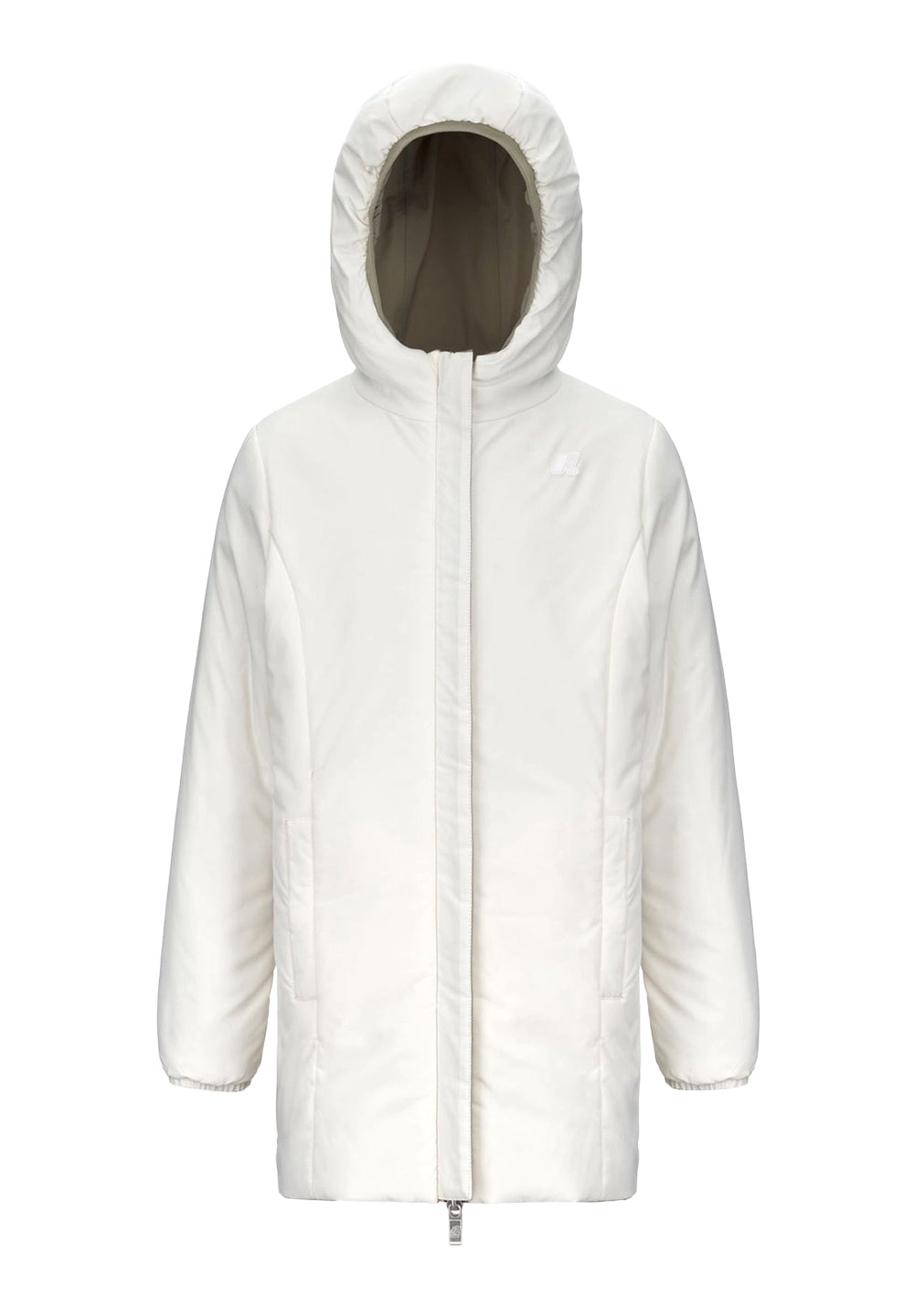 Giubbotto reversibile verde-bianco per bambina