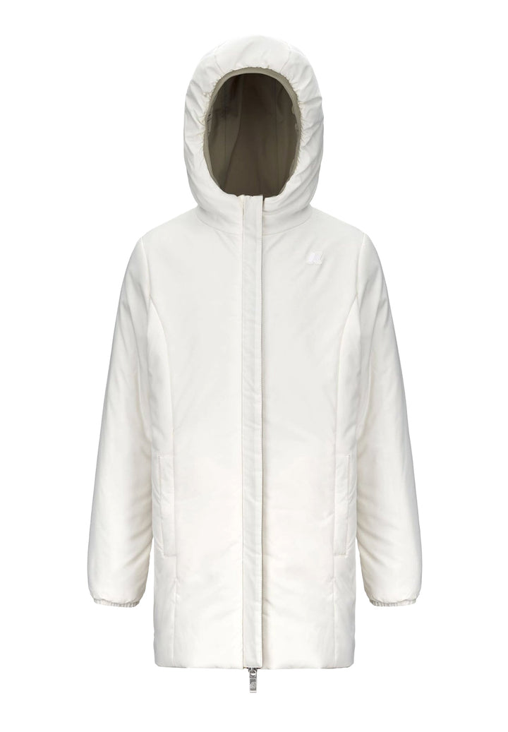 Giubbotto reversibile verde-bianco per bambina