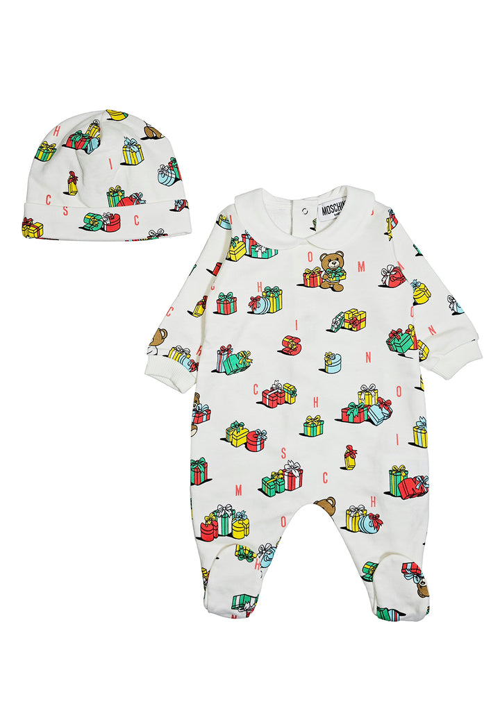 Tutina + cappello bianco per neonato