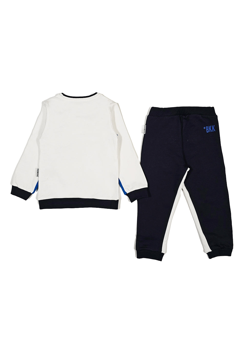 Weiß-blaues Sweatshirt-Set für Neugeborene