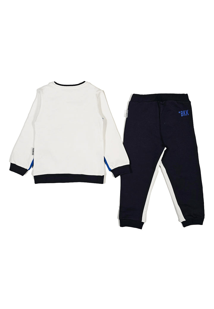 Weiß-blaues Sweatshirt-Set für Jungen