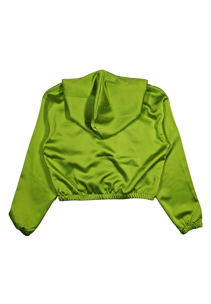 Green zip sweatshirt for girls